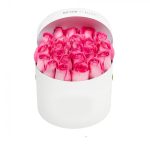 20 Imported Pink Roses In Round Box