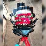 24 Red Roses With Gipso Special