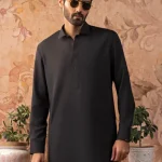 Junaid Jamshed Black Shalwar Kameez