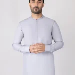 LIGHT GREY BLENDED KAMEEZ SHALWAR BY J.