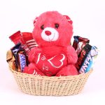 Chocolate and Teddy In Basket | Giftinday