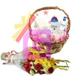 Dove Basket With Roses