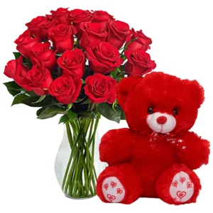 Send Flowers With Teddy