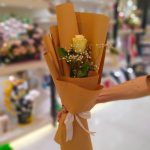 Single White Roses With Gipso