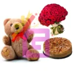 Send Teddy With Roses and Dry Cake