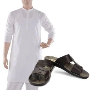 Send White Kurta Shalwar With Chapal Giftinday