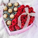 flower and chocolate heart box