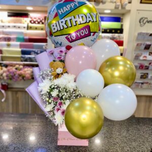 Birthday Box flowers and Balloons