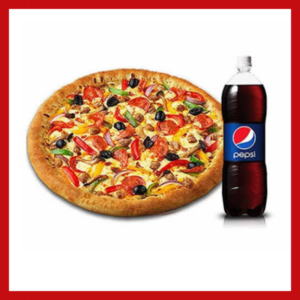 1 large pizza with pepsi