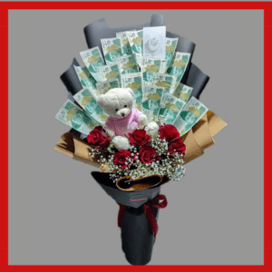 Cash Bouquet with Teddy Roses