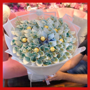 Money Bouquet 50 Thosuand With Frerro Rocher