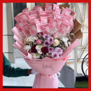 Money Bouquet with Imported Roses