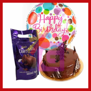 Special Birthday Balloon with Dairy Milk and cake