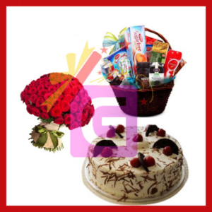 5 Start Hotel Cake , Large Bouqet With Basket
