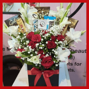 Elegence Arrangment In Box With Chocolate