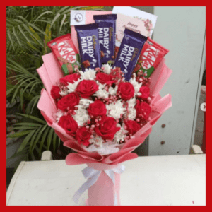 Red Roses With Daisy