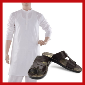 White Kurta Shalwar With Chapal | Giftinday