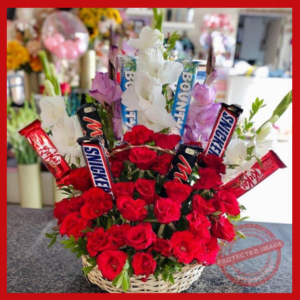 Roses Basket & Chocolate