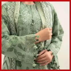 3 Piece Embroidered Cotton Viscose Suit