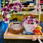 Decorated Flower basket with cake