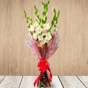 Send 12 White Glads Bouquet