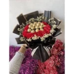 Send 16 Frerro Rocher With 16 Roses Gipso