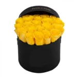 Send 20 Imported Yellow Roses In Round Box
