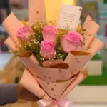 6 Pink imported Roses