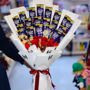 Dairy Milk With Roses bouquet