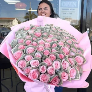 Send Cash Bouquet with Imported Roses