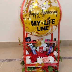 Send Customize Basket With Customized Balloon Giftinday