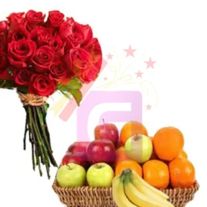 Send Fruit Basket With Roses