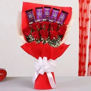 Send Imported Roses With Dairy Milk