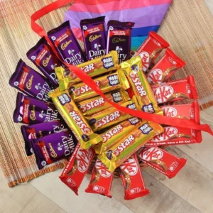 Send Kit Kat And Dairy Milk With 5 star In Tray