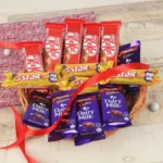 Send Kitkat 5 star chocolate with dairy Milk In Basket