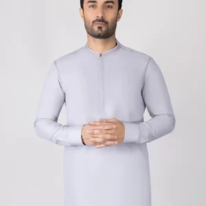LIGHT GREY BLENDED KAMEEZ SHALWAR BY J.