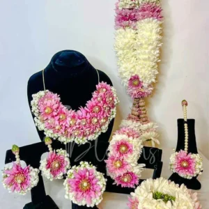 Send Pink And White Bidal Jewelry