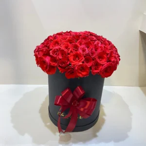 Send Red Roses In Round Box