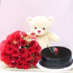 Send Teddy Cake Roses