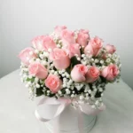 20 imported pink roses arrangement round – Giftinday