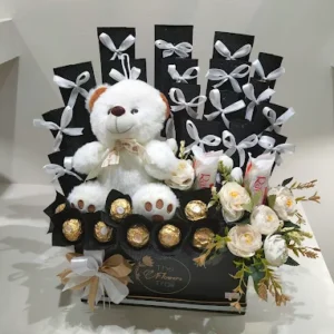 Luxury Chocolate Gift Box with Teddy Bear & Ferrero Rocher