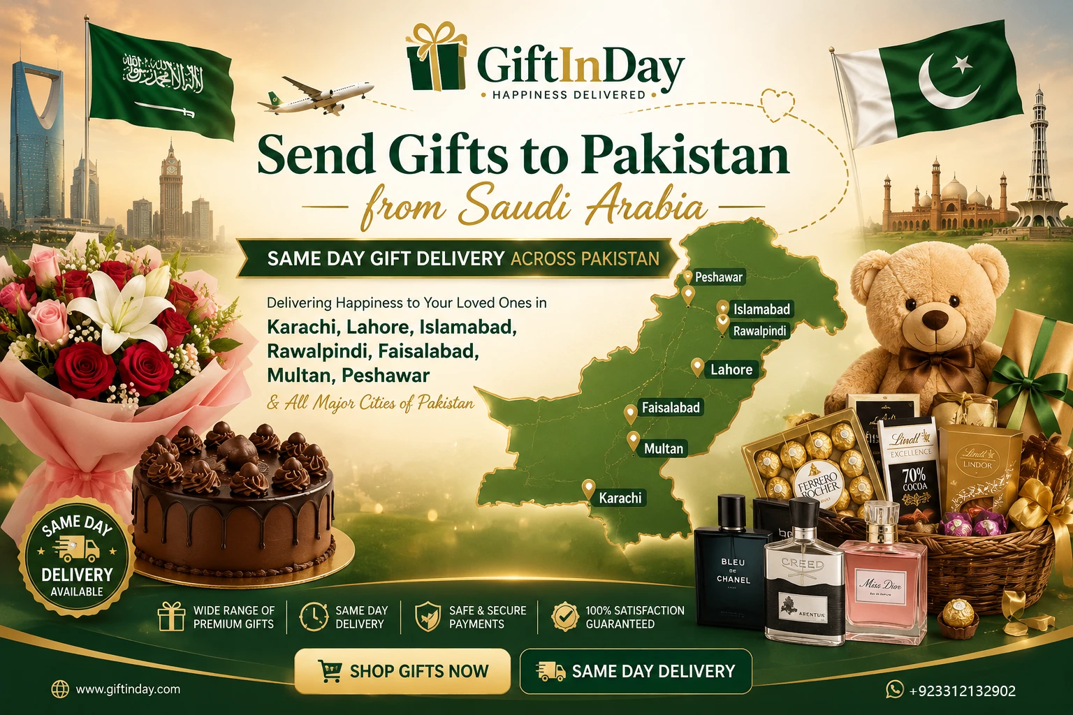 Send Gifts to Pakistan from Saudi Arabia