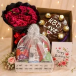 Birthday Cake, Flowers & Gift Basket