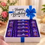 24 Dairy Milk birthday chocolate box with blue ribbon